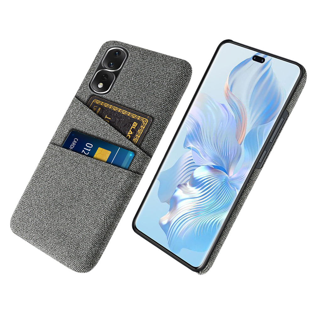 For Honor 80 Pro 5G Cloth Texture Phone Case Dual Card Slots Anti-drop PC Protective Cover