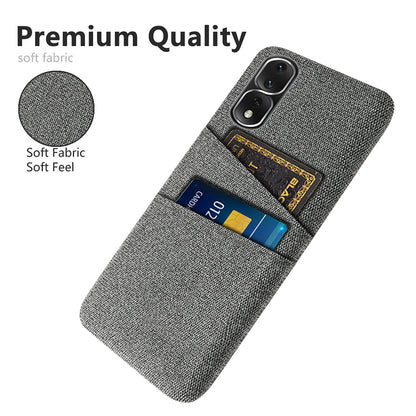 For Honor 80 Pro 5G Cloth Texture Phone Case Dual Card Slots Anti-drop PC Protective Cover