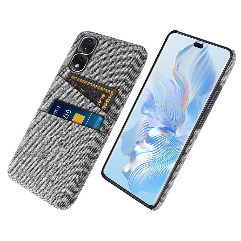 For Honor 80 Pro 5G Cloth Texture Phone Case Dual Card Slots Anti-drop PC Protective Cover