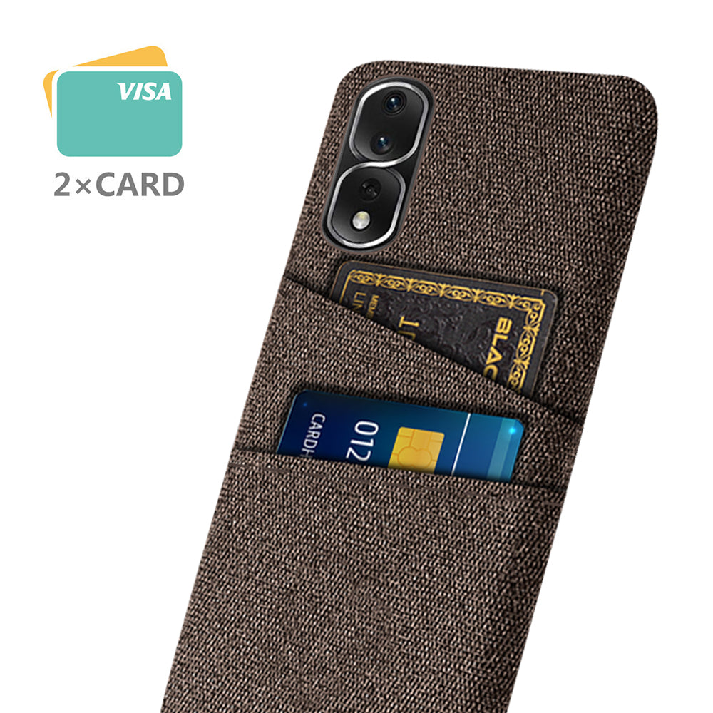 For Honor 80 Pro 5G Cloth Texture Phone Case Dual Card Slots Anti-drop PC Protective Cover
