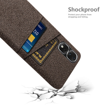 For Honor 80 Pro 5G Cloth Texture Phone Case Dual Card Slots Anti-drop PC Protective Cover