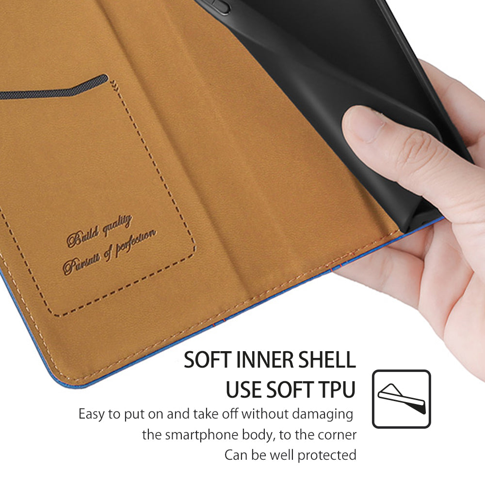 For Realme 10 Pro+ 5G Plaid Pattern PU Leather Card Holder Stand Case Magnetic Auto Closing Protective Phone Cover