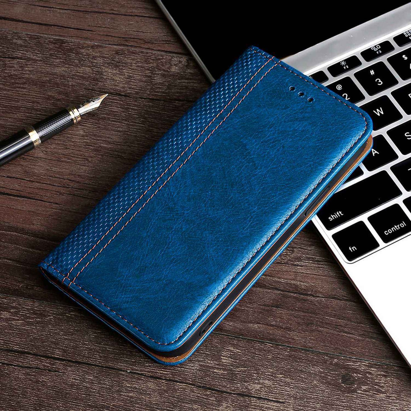For Realme 10 Pro+ 5G Plaid Pattern PU Leather Card Holder Stand Case Magnetic Auto Closing Protective Phone Cover