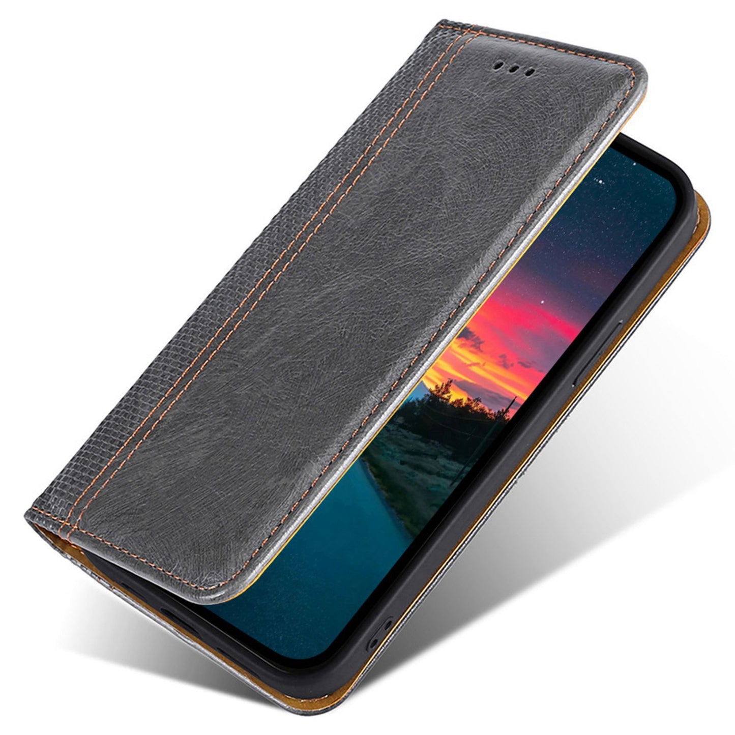 For Realme 10 Pro+ 5G Plaid Pattern PU Leather Card Holder Stand Case Magnetic Auto Closing Protective Phone Cover