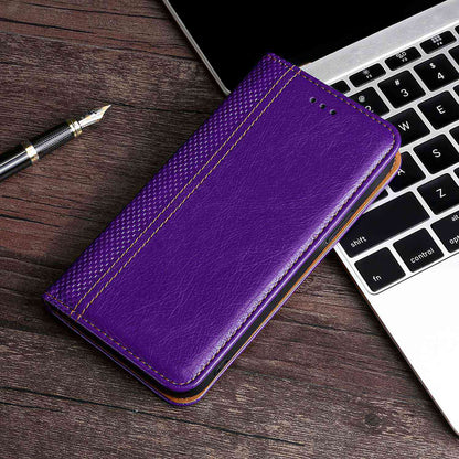 For Realme 10 Pro+ 5G Plaid Pattern PU Leather Card Holder Stand Case Magnetic Auto Closing Protective Phone Cover