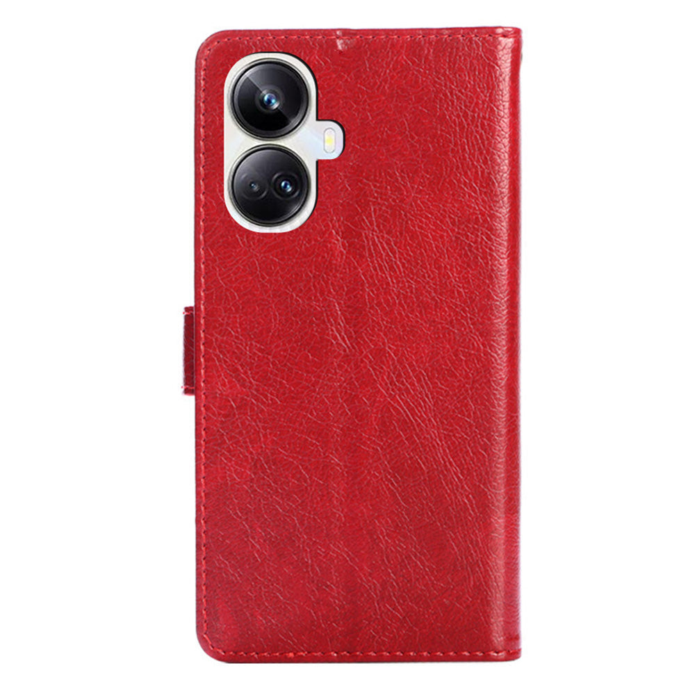 For Realme 10 Pro+ 5G Zipper Pocket PU Leather Shockproof Phone Case Wallet Stand Cover with Handy Strap