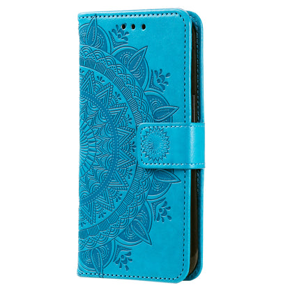 For Huawei nova 10 SE 4G Shockproof Imprinted Mandala Flower Phone Case Anti-drop Wallet Stand Cover with Strap