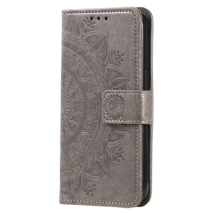 For Huawei nova 10 SE 4G Shockproof Imprinted Mandala Flower Phone Case Anti-drop Wallet Stand Cover with Strap