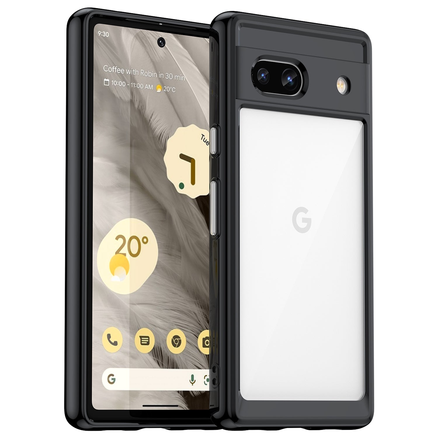 For Google Pixel 7a Phone Case, TPU Bumper+Acrylic Back Shell Shock-absorbing Protective Cover