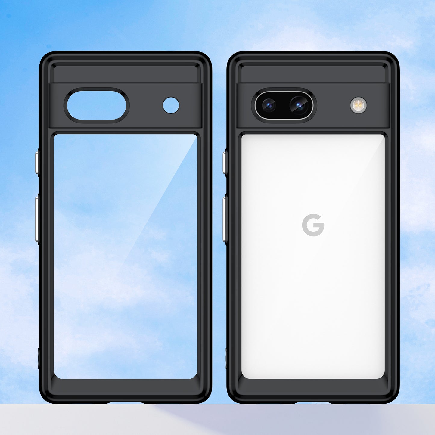 For Google Pixel 7a Phone Case, TPU Bumper+Acrylic Back Shell Shock-absorbing Protective Cover