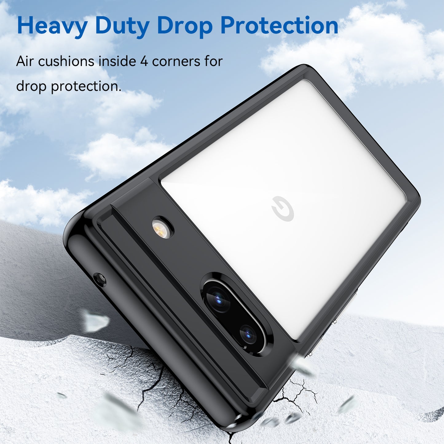 For Google Pixel 7a Phone Case, TPU Bumper+Acrylic Back Shell Shock-absorbing Protective Cover