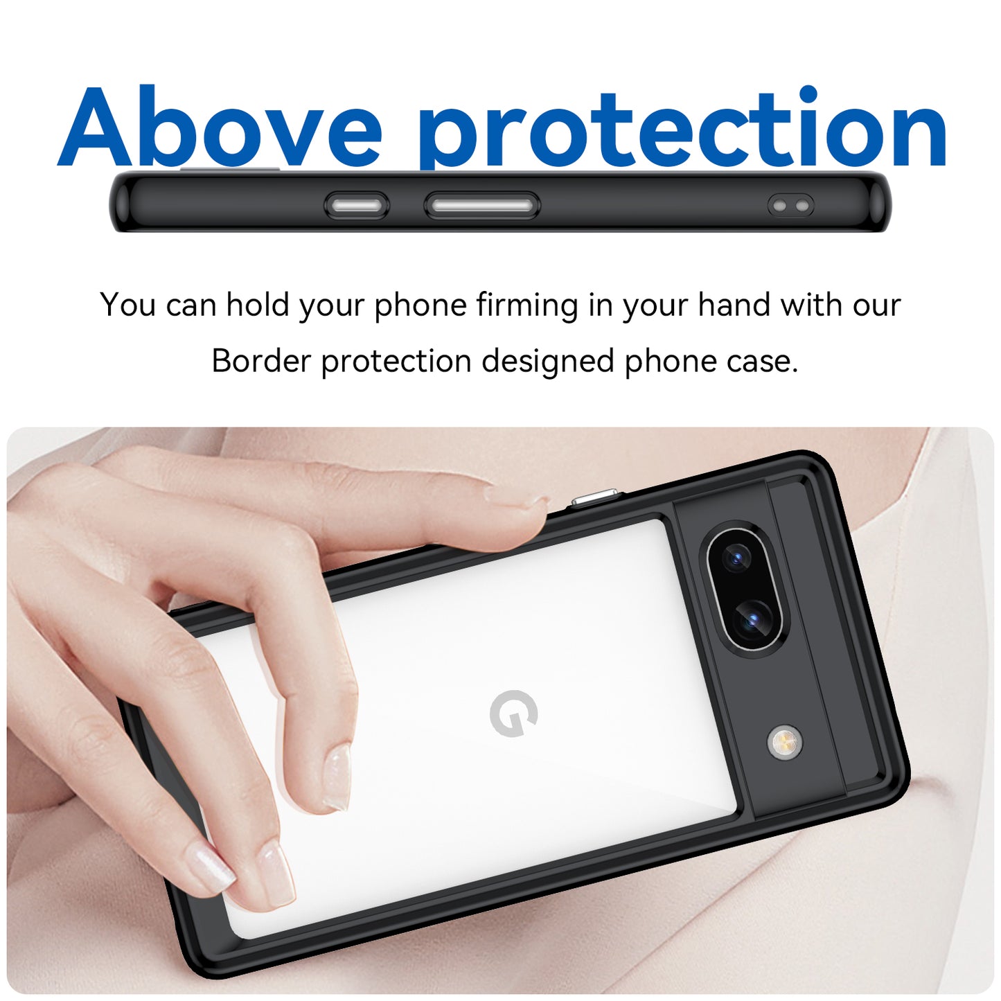 For Google Pixel 7a Phone Case, TPU Bumper+Acrylic Back Shell Shock-absorbing Protective Cover