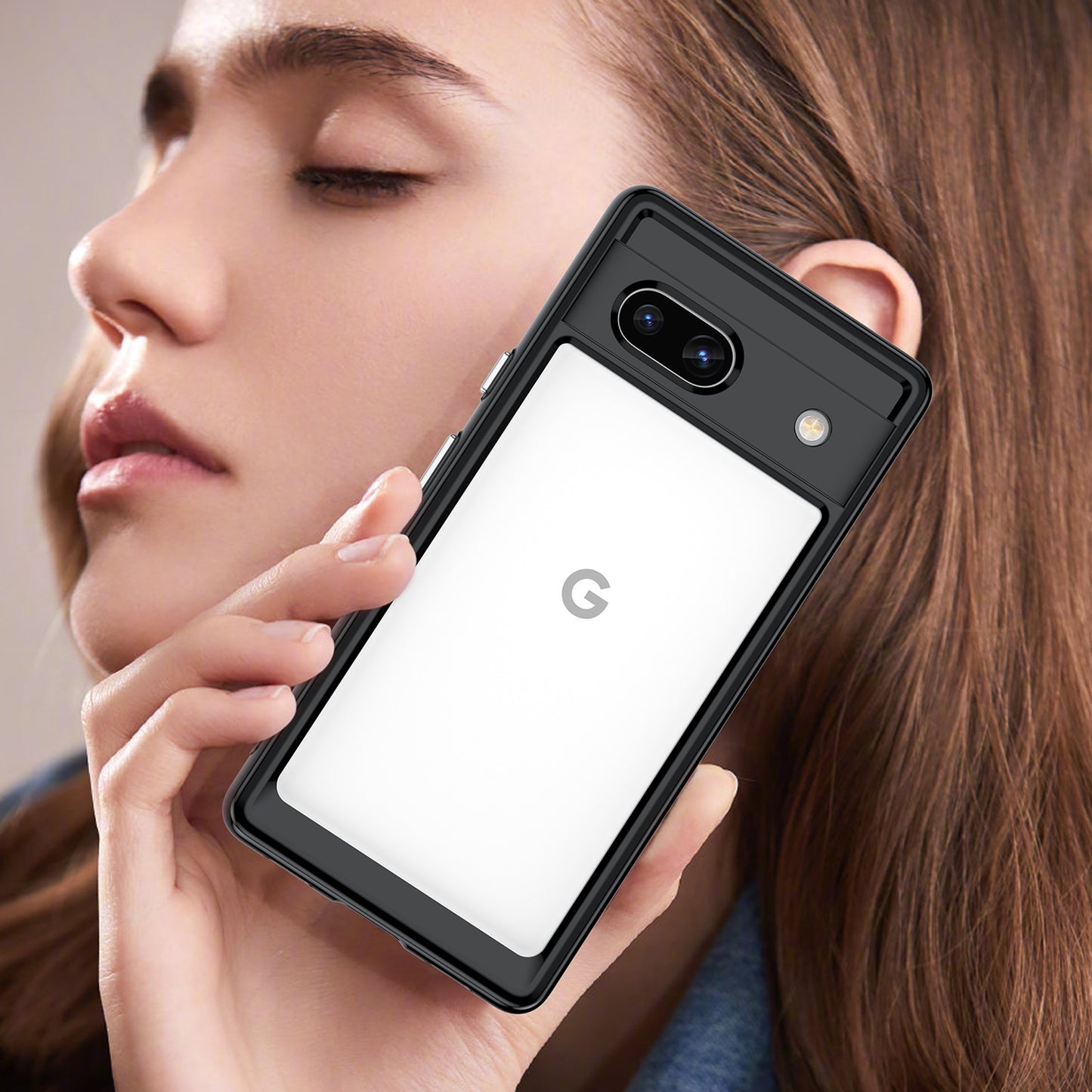 For Google Pixel 7a Phone Case, TPU Bumper+Acrylic Back Shell Shock-absorbing Protective Cover
