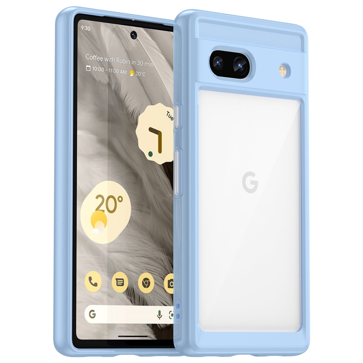 For Google Pixel 7a Phone Case, TPU Bumper+Acrylic Back Shell Shock-absorbing Protective Cover