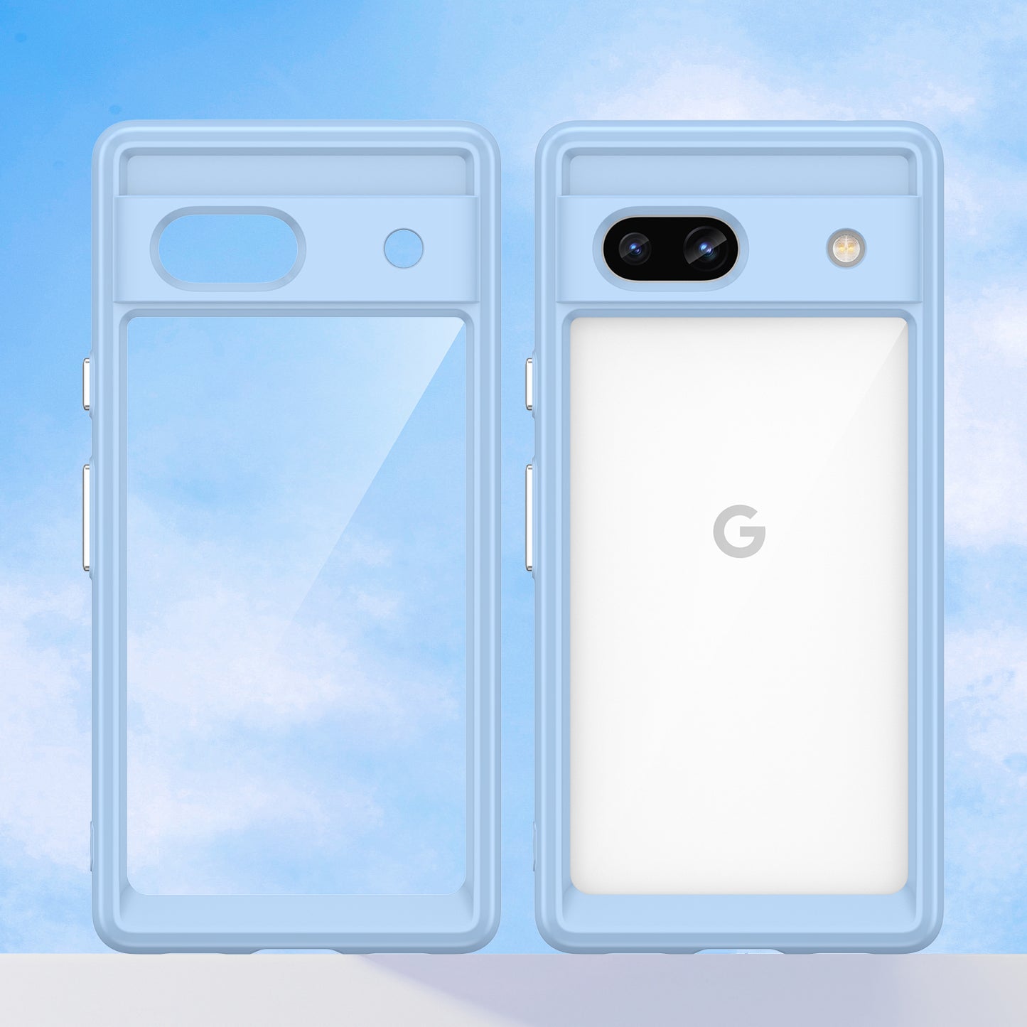 For Google Pixel 7a Phone Case, TPU Bumper+Acrylic Back Shell Shock-absorbing Protective Cover
