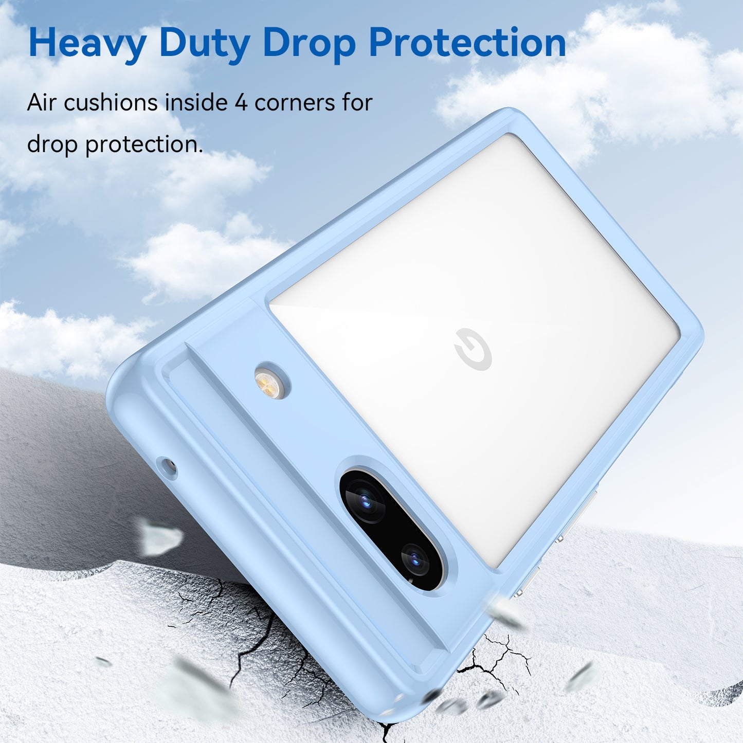 For Google Pixel 7a Phone Case, TPU Bumper+Acrylic Back Shell Shock-absorbing Protective Cover