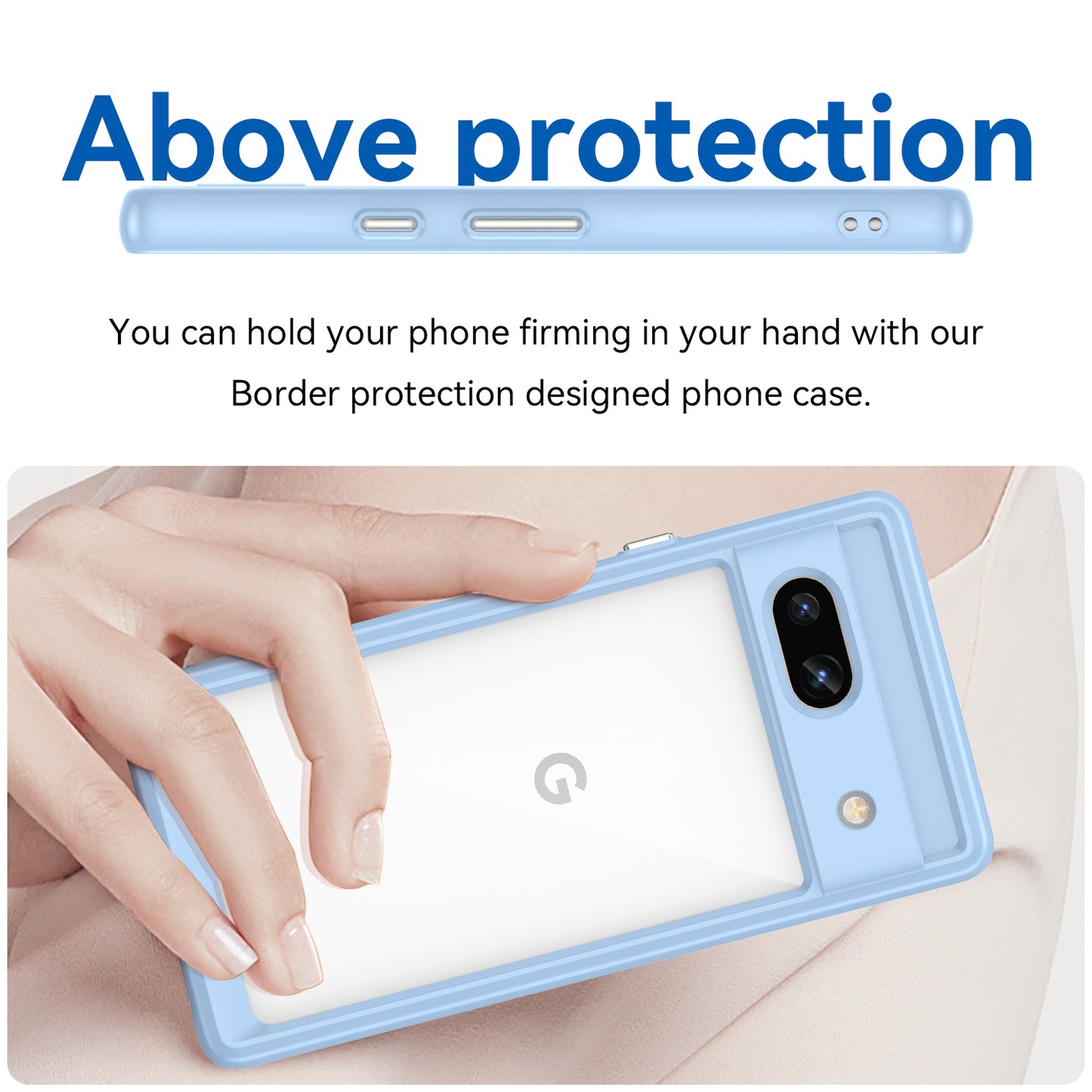 For Google Pixel 7a Phone Case, TPU Bumper+Acrylic Back Shell Shock-absorbing Protective Cover