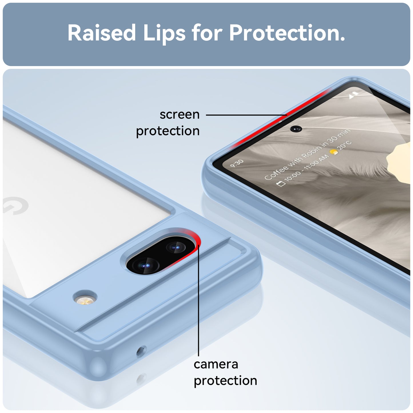 For Google Pixel 7a Phone Case, TPU Bumper+Acrylic Back Shell Shock-absorbing Protective Cover