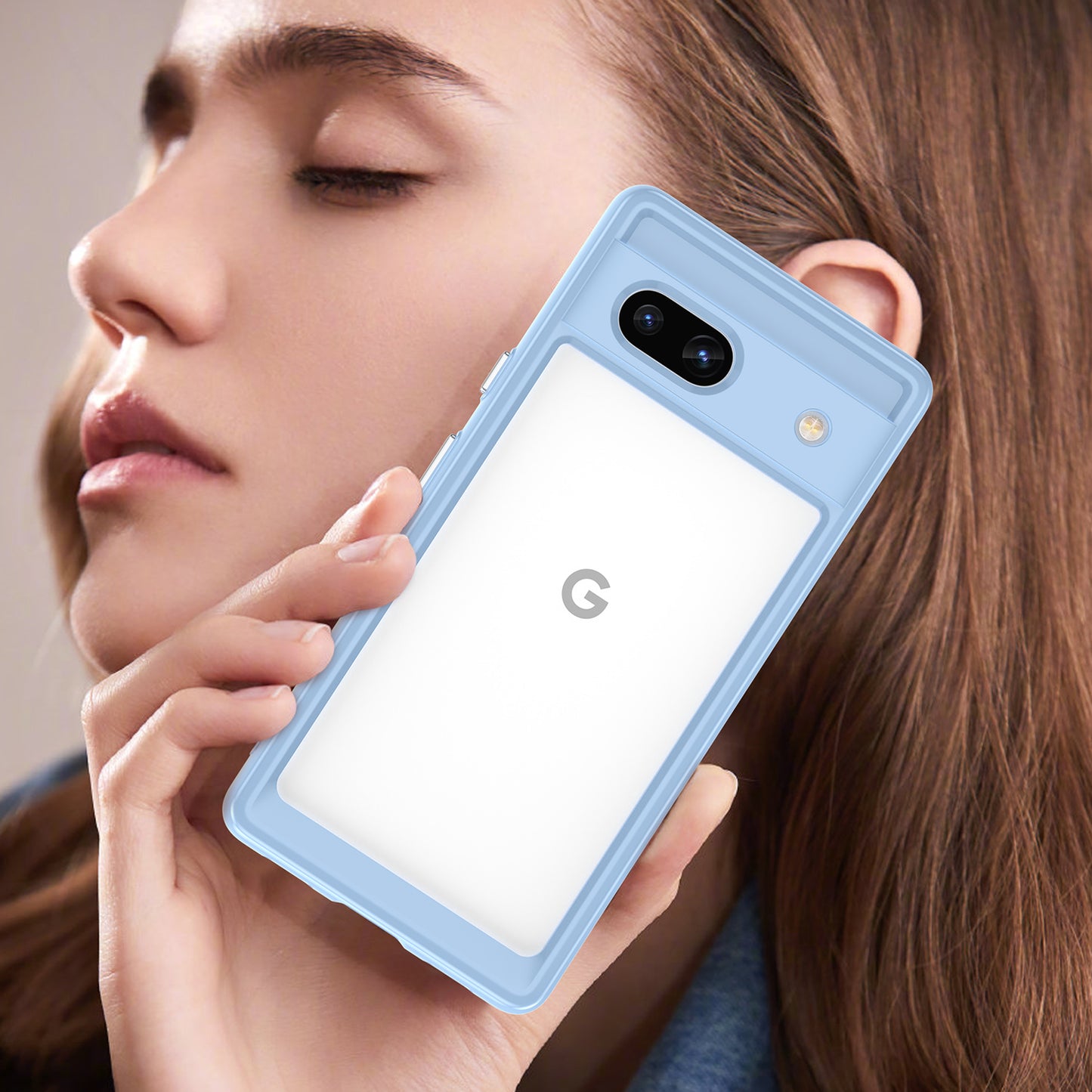 For Google Pixel 7a Phone Case, TPU Bumper+Acrylic Back Shell Shock-absorbing Protective Cover