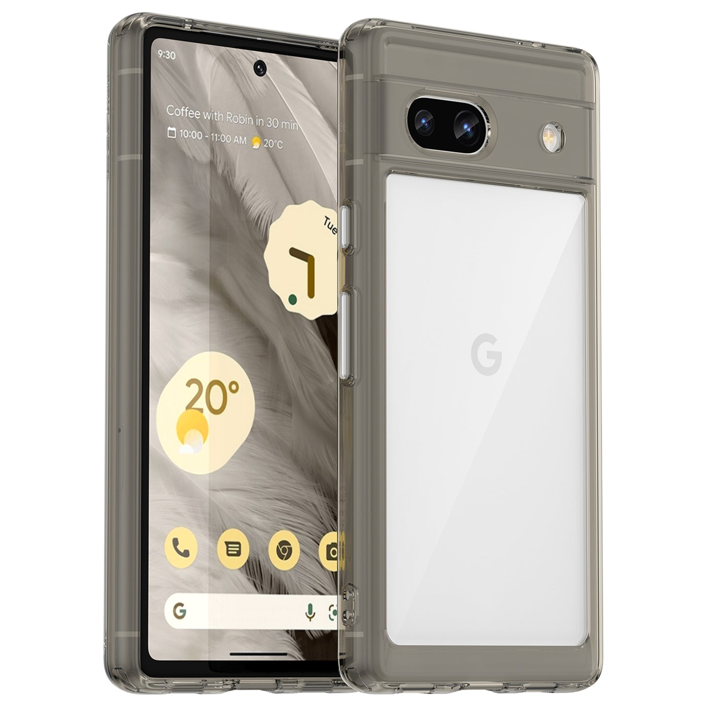 For Google Pixel 7a Phone Case, TPU Bumper+Acrylic Back Shell Shock-absorbing Protective Cover