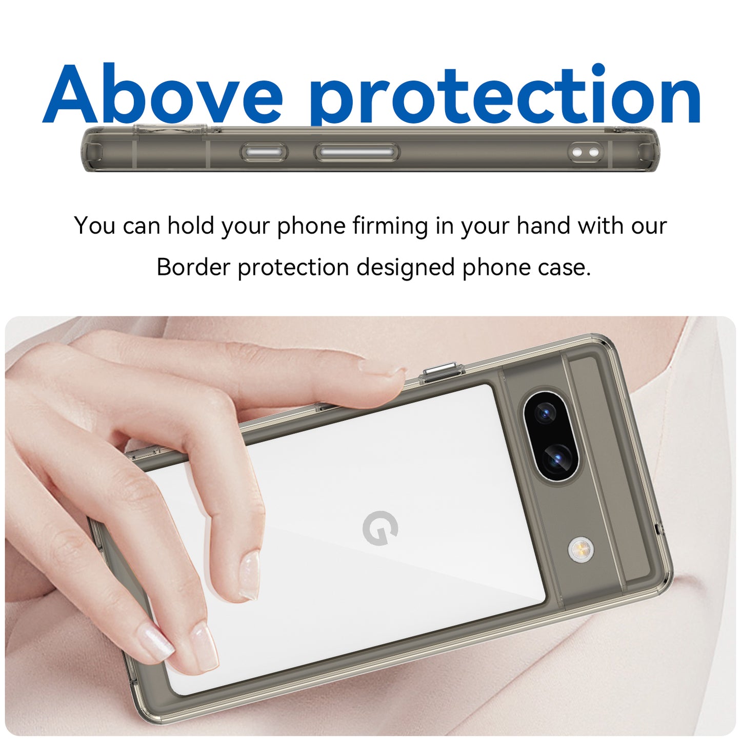 For Google Pixel 7a Phone Case, TPU Bumper+Acrylic Back Shell Shock-absorbing Protective Cover