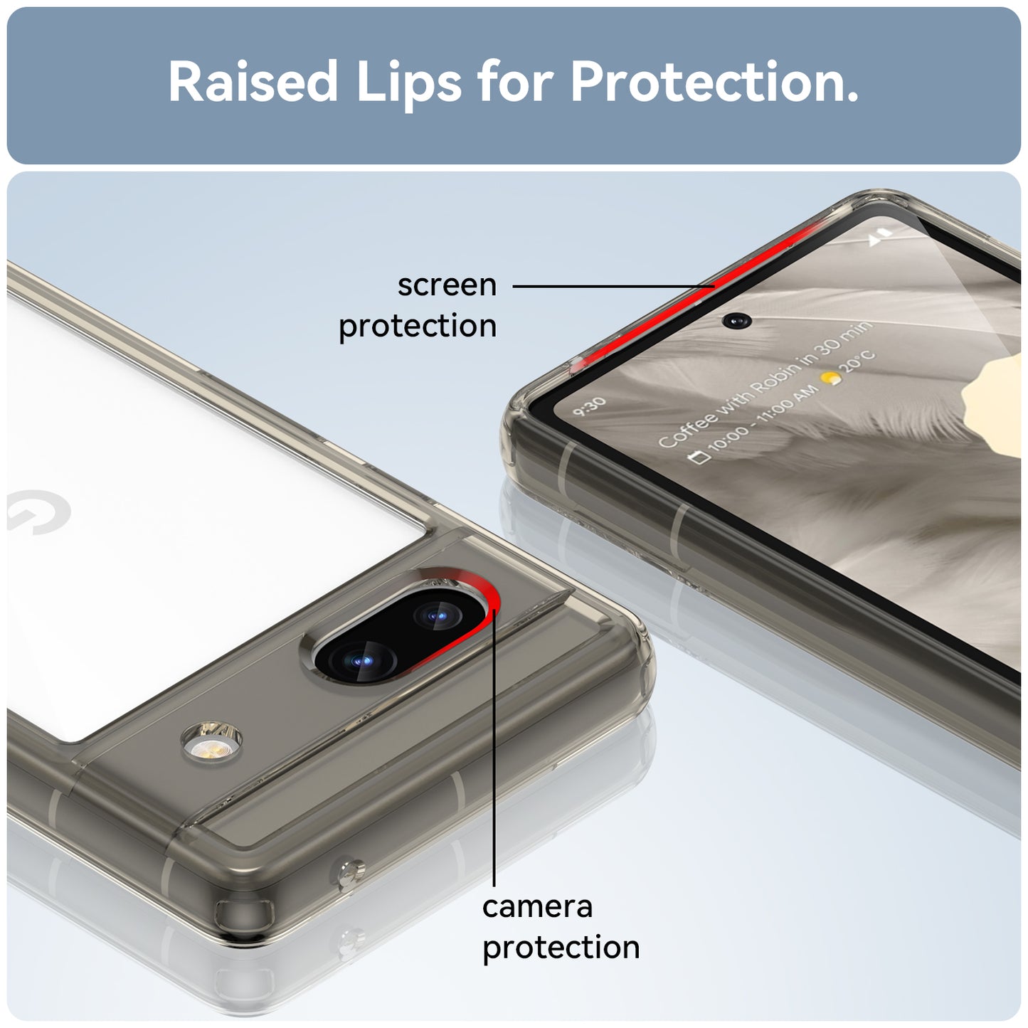 For Google Pixel 7a Phone Case, TPU Bumper+Acrylic Back Shell Shock-absorbing Protective Cover