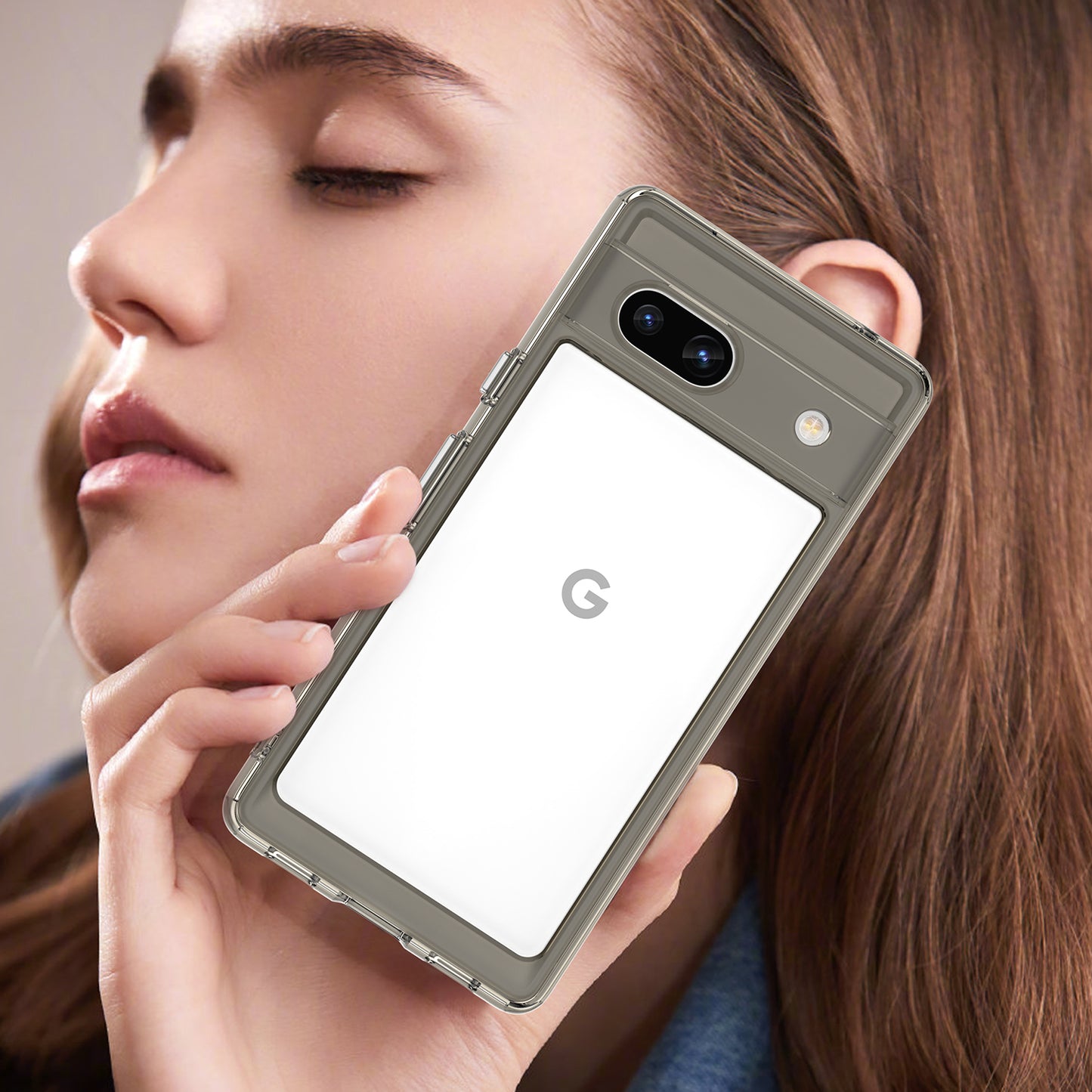 For Google Pixel 7a Phone Case, TPU Bumper+Acrylic Back Shell Shock-absorbing Protective Cover