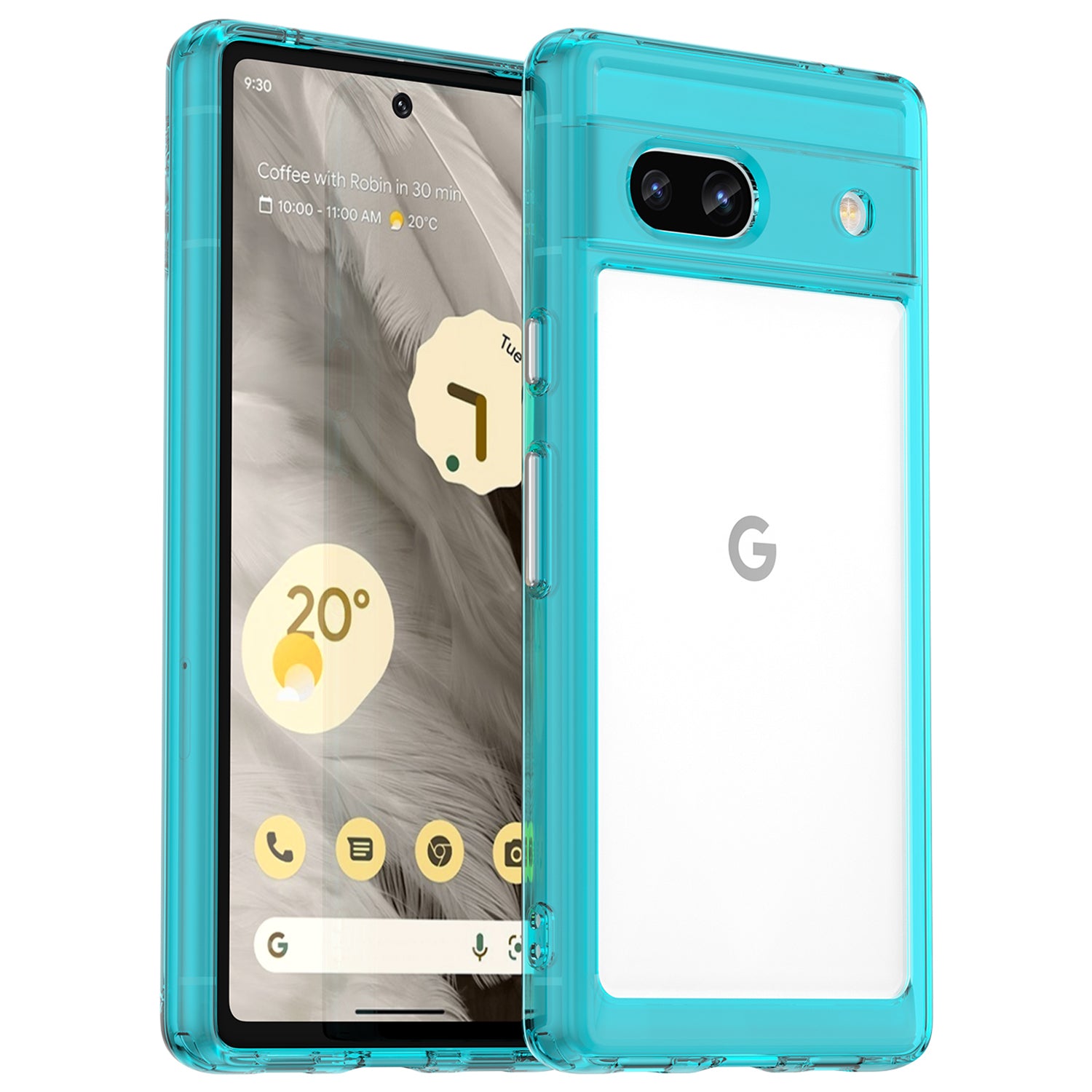For Google Pixel 7a Phone Case, TPU Bumper+Acrylic Back Shell Shock-absorbing Protective Cover