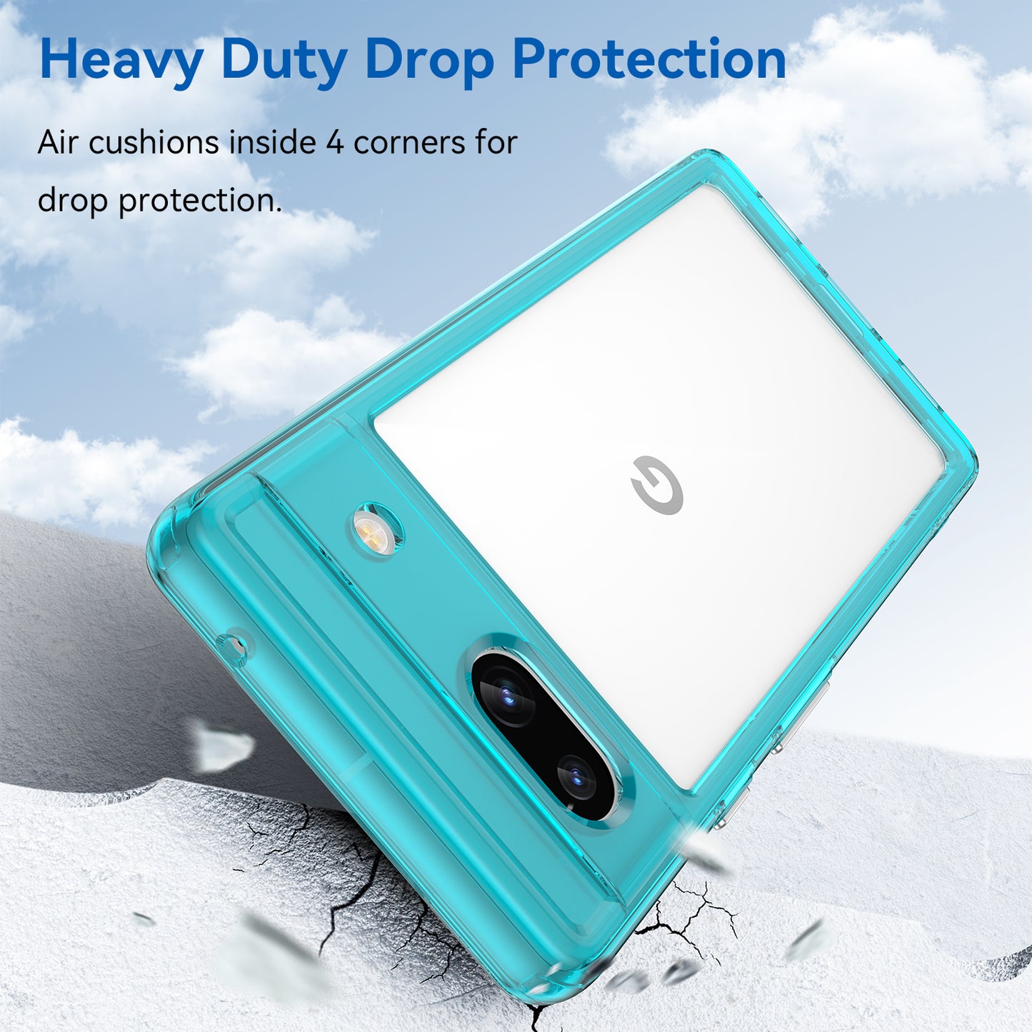 For Google Pixel 7a Phone Case, TPU Bumper+Acrylic Back Shell Shock-absorbing Protective Cover