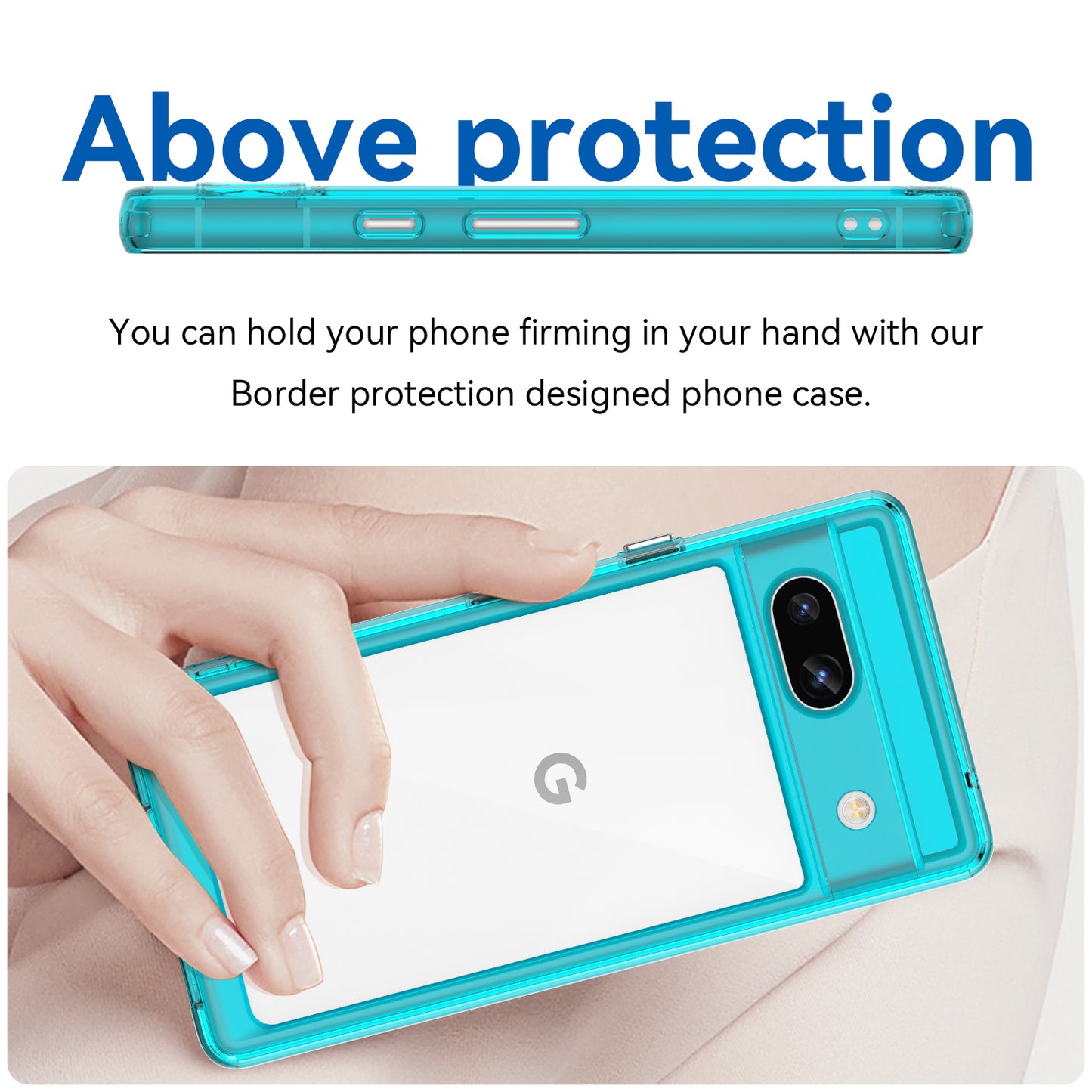For Google Pixel 7a Phone Case, TPU Bumper+Acrylic Back Shell Shock-absorbing Protective Cover