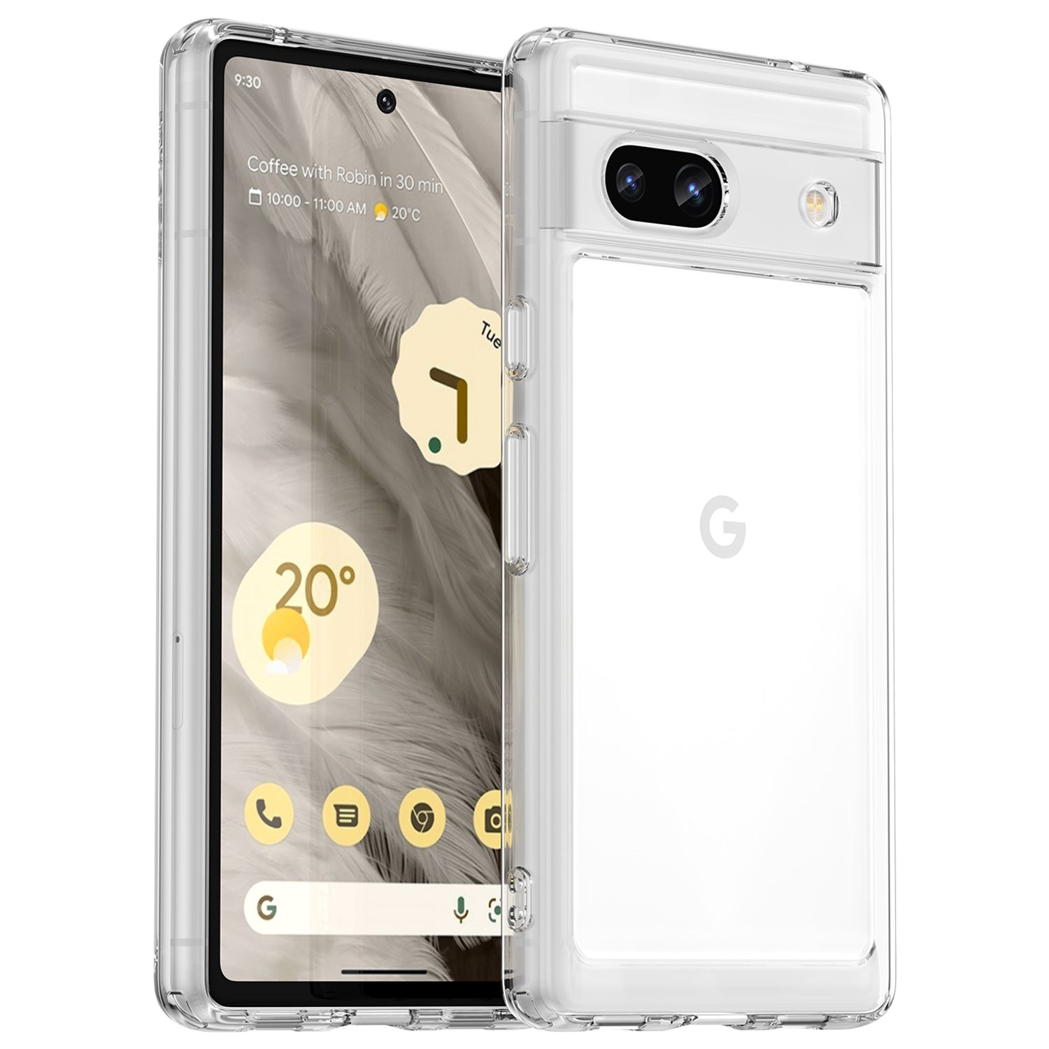 For Google Pixel 7a Phone Case, TPU Bumper+Acrylic Back Shell Shock-absorbing Protective Cover