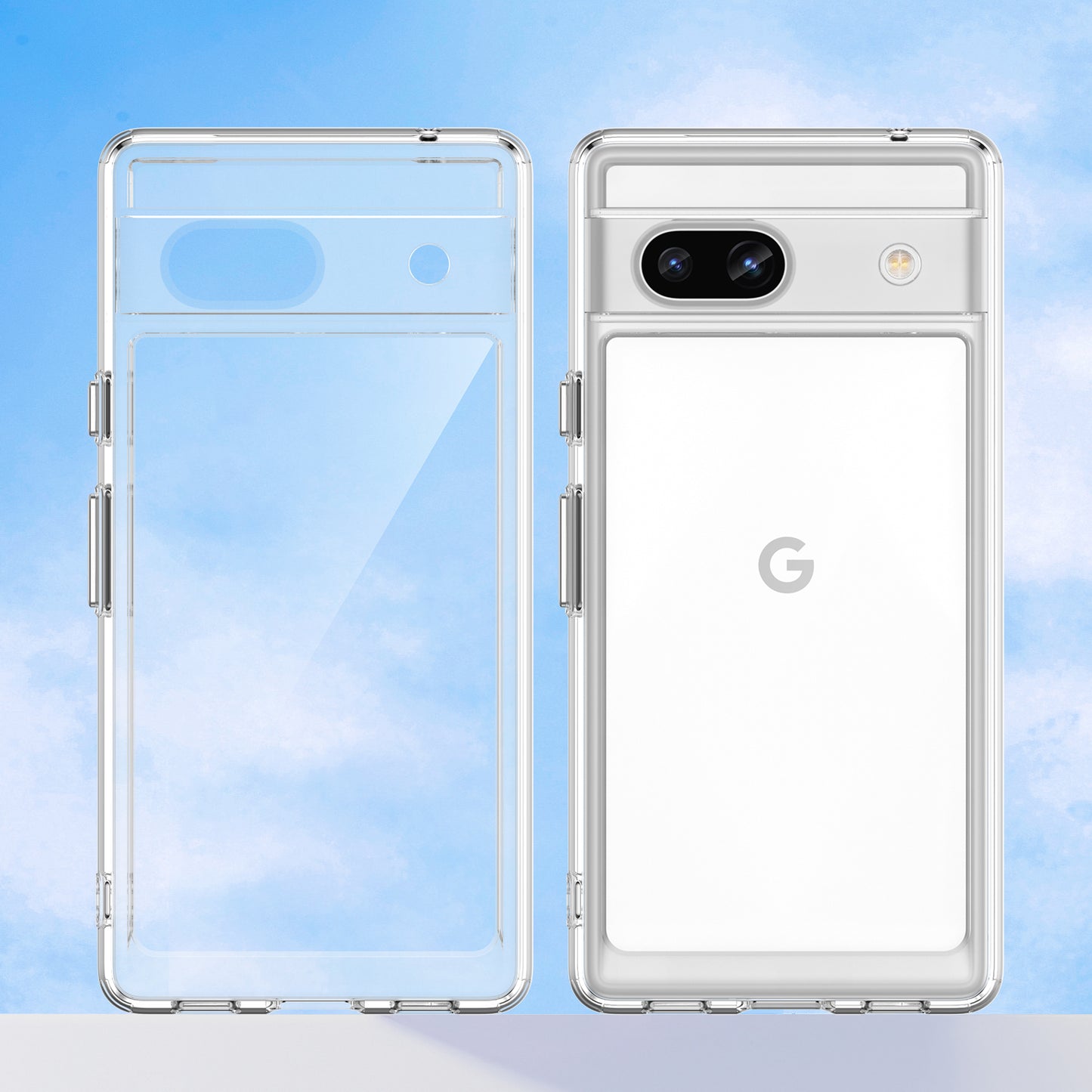 For Google Pixel 7a Phone Case, TPU Bumper+Acrylic Back Shell Shock-absorbing Protective Cover