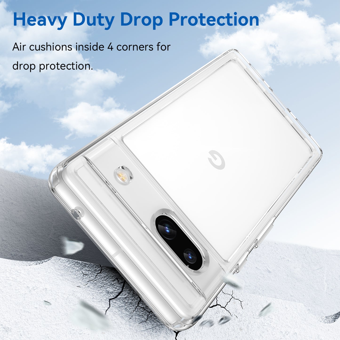 For Google Pixel 7a Phone Case, TPU Bumper+Acrylic Back Shell Shock-absorbing Protective Cover