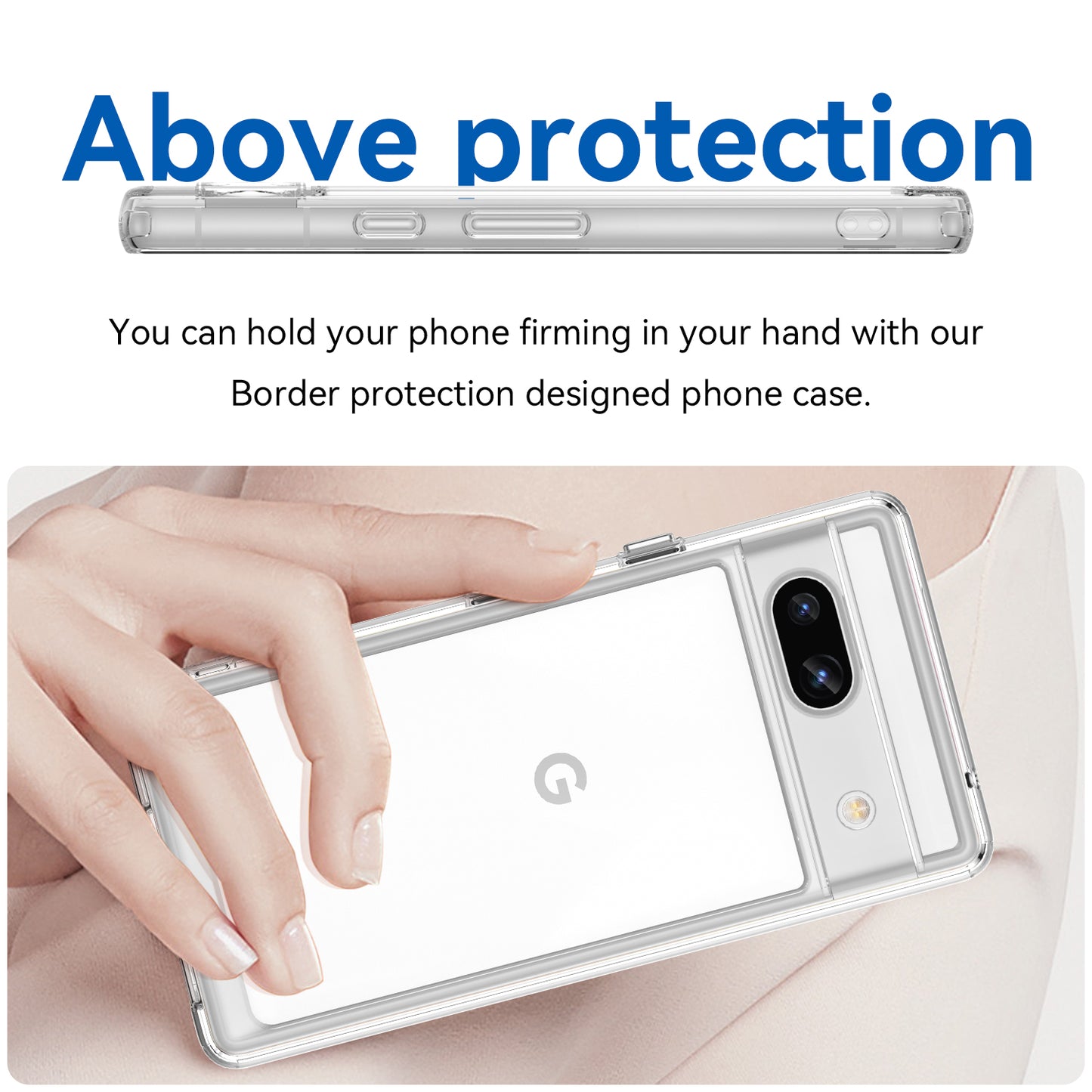 For Google Pixel 7a Phone Case, TPU Bumper+Acrylic Back Shell Shock-absorbing Protective Cover