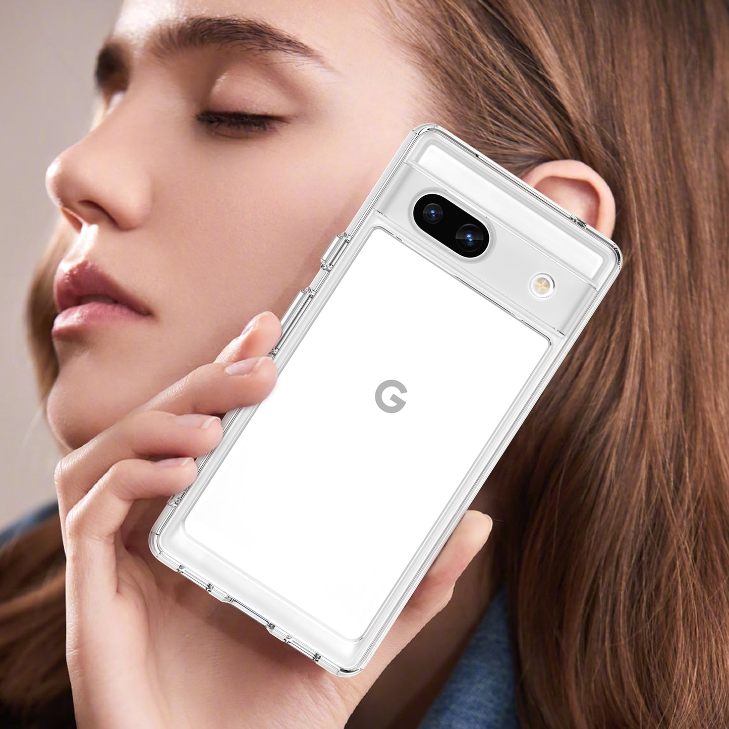 For Google Pixel 7a Phone Case, TPU Bumper+Acrylic Back Shell Shock-absorbing Protective Cover