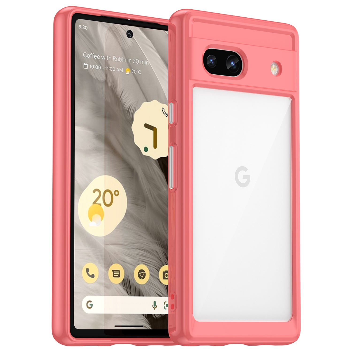 For Google Pixel 7a Phone Case, TPU Bumper+Acrylic Back Shell Shock-absorbing Protective Cover