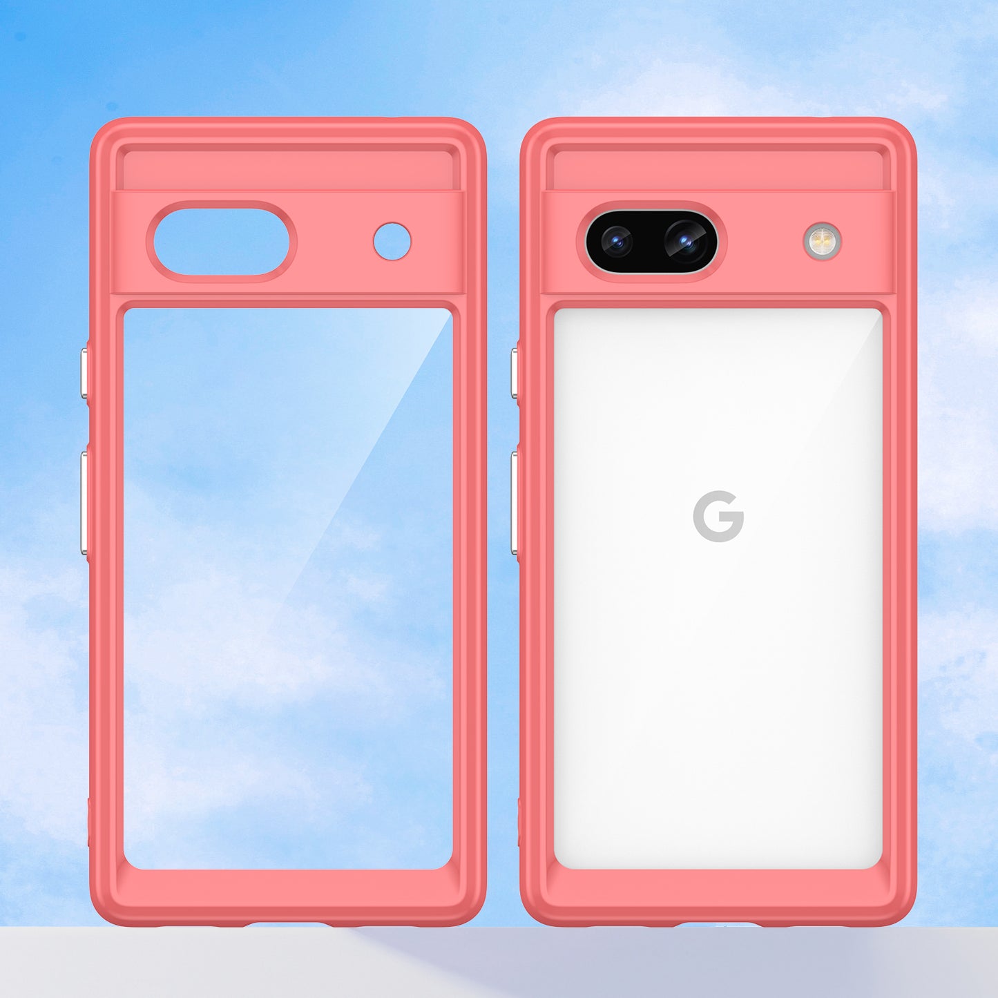 For Google Pixel 7a Phone Case, TPU Bumper+Acrylic Back Shell Shock-absorbing Protective Cover