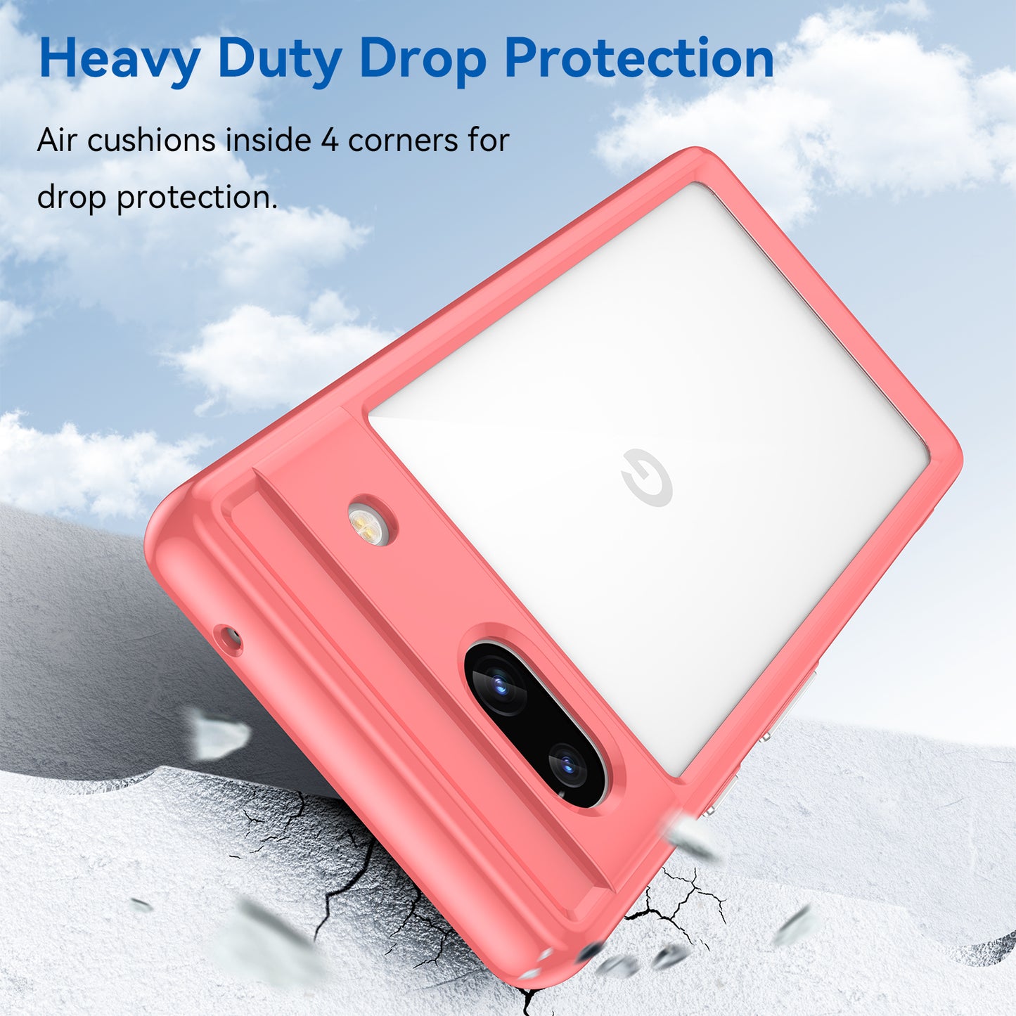For Google Pixel 7a Phone Case, TPU Bumper+Acrylic Back Shell Shock-absorbing Protective Cover