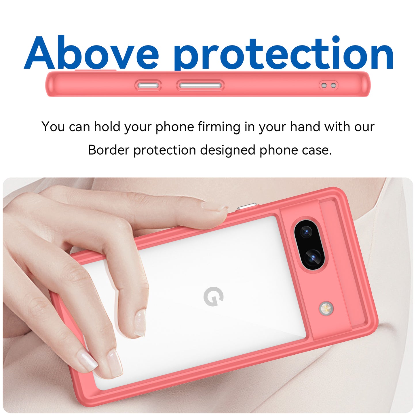For Google Pixel 7a Phone Case, TPU Bumper+Acrylic Back Shell Shock-absorbing Protective Cover