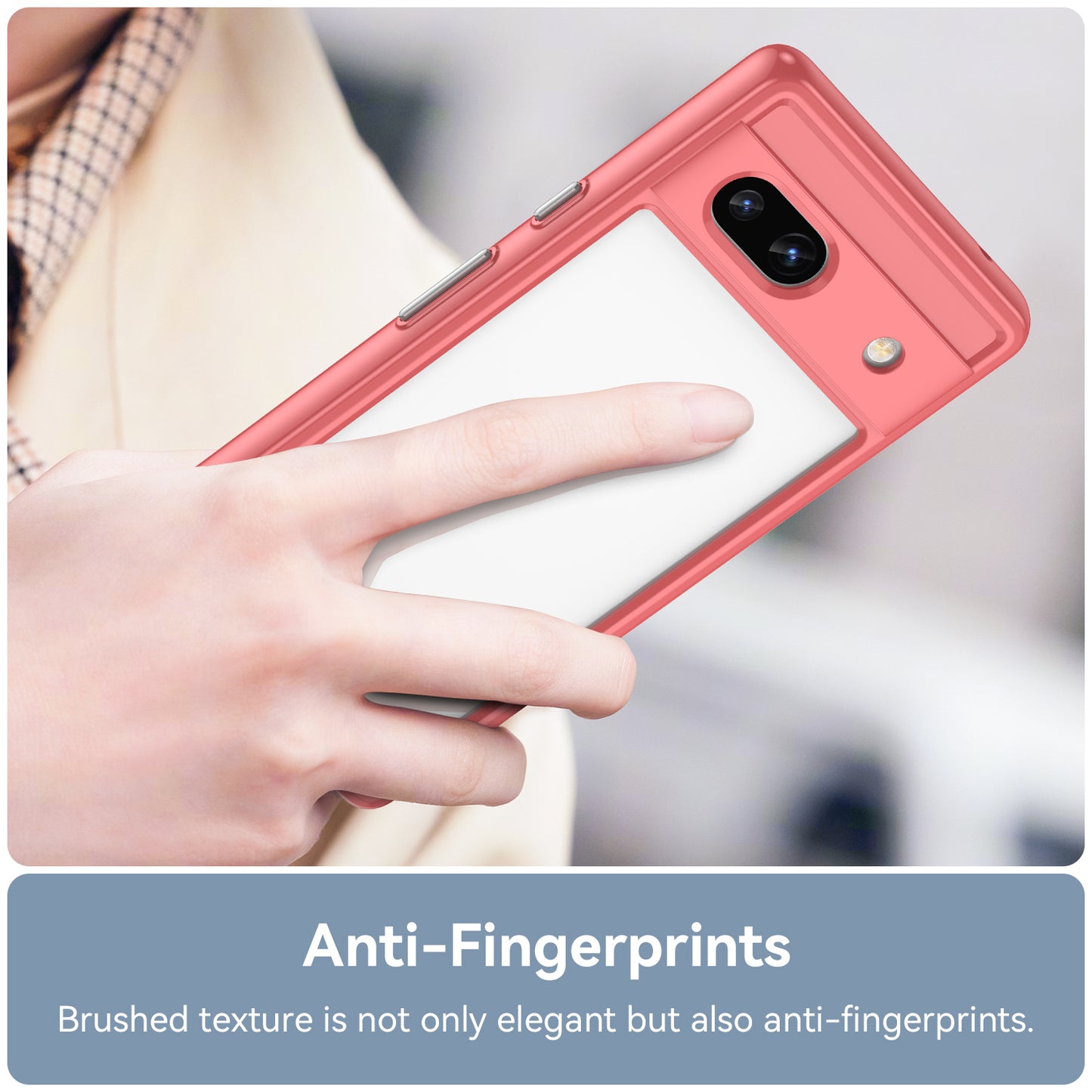 For Google Pixel 7a Phone Case, TPU Bumper+Acrylic Back Shell Shock-absorbing Protective Cover