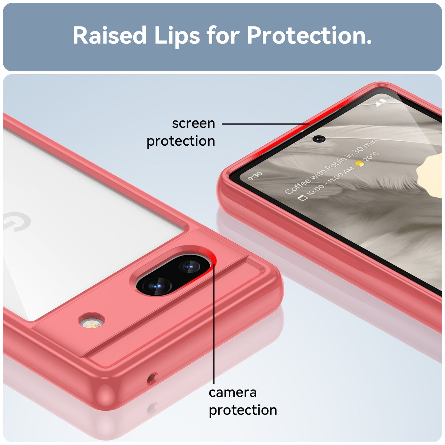 For Google Pixel 7a Phone Case, TPU Bumper+Acrylic Back Shell Shock-absorbing Protective Cover