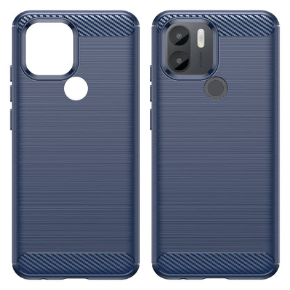 For Xiaomi Redmi A1+ 4G / A2+ 4G / Poco C50 4G Carbon Fiber Texture Anti-drop TPU Protective Phone Cover Brushed Mobile Phone Case
