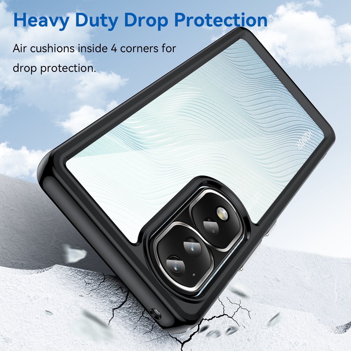 For Honor 80 Pro 5G Phone Case, TPU Bumper+Acrylic Back Shell Anti-fall Protective Cover