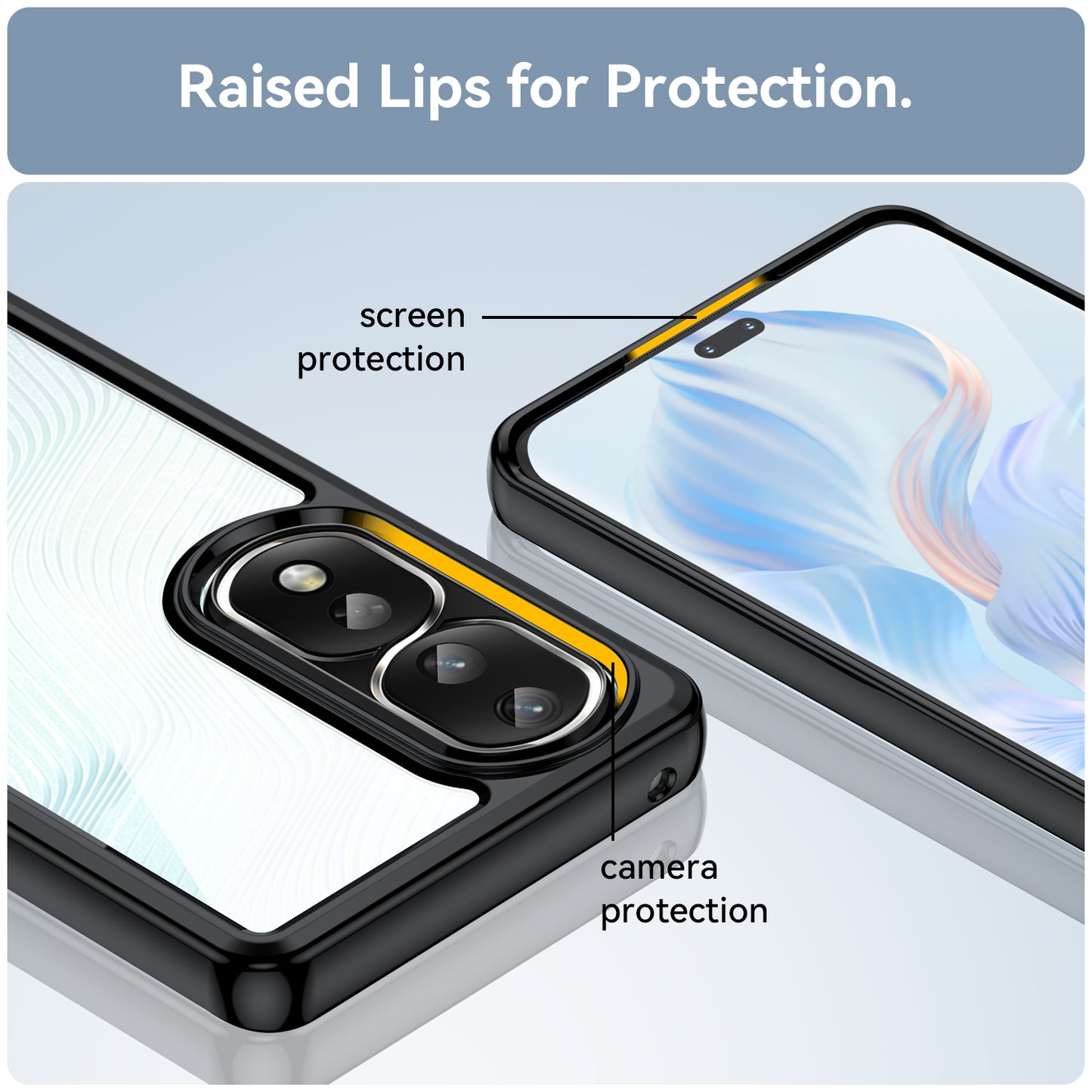 For Honor 80 Pro 5G Phone Case, TPU Bumper+Acrylic Back Shell Anti-fall Protective Cover