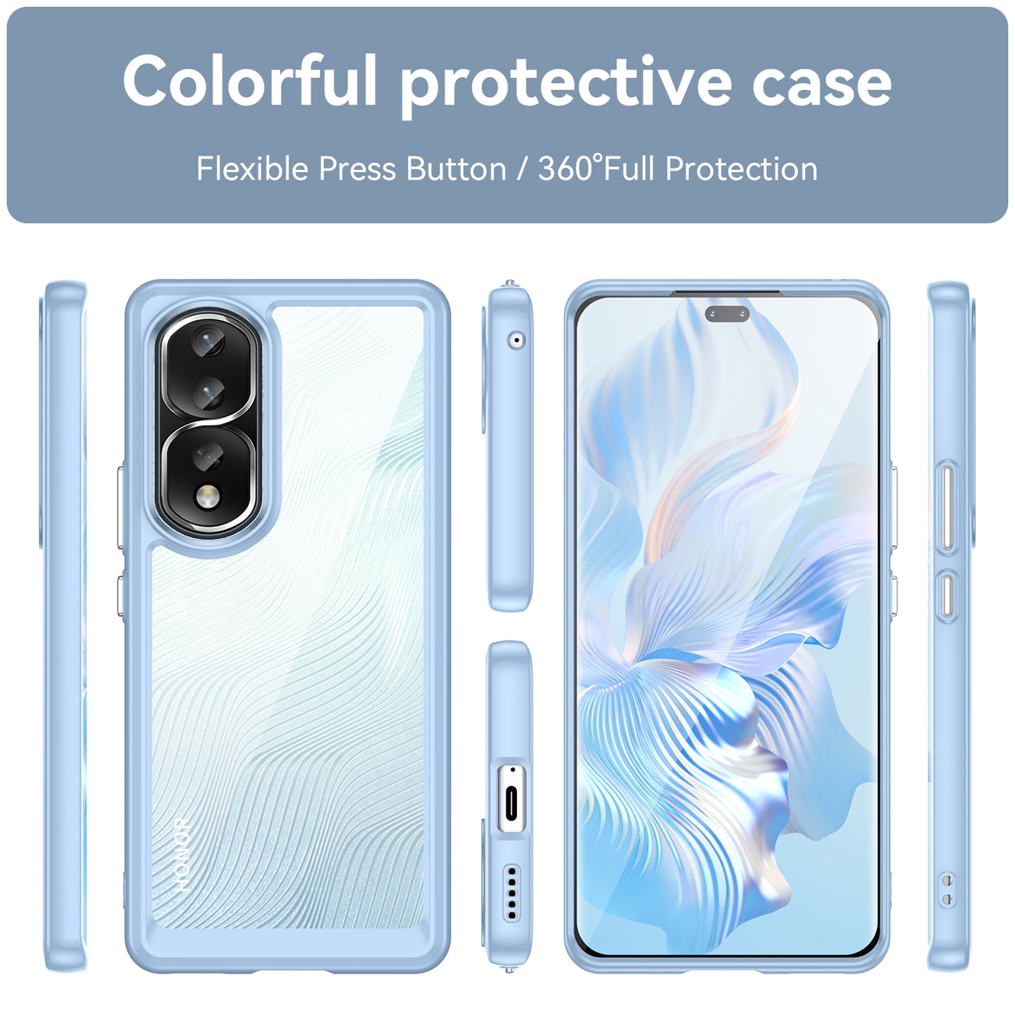 For Honor 80 Pro 5G Phone Case, TPU Bumper+Acrylic Back Shell Anti-fall Protective Cover