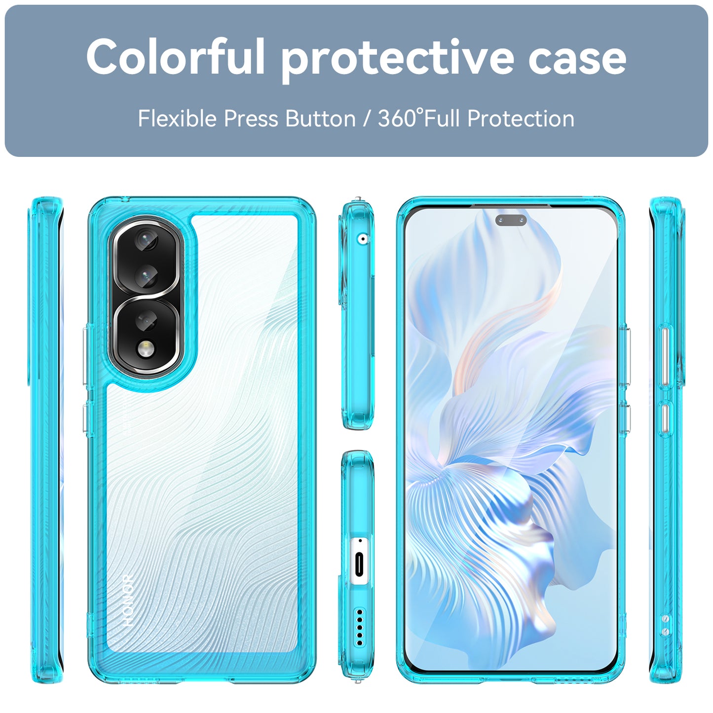 For Honor 80 Pro 5G Phone Case, TPU Bumper+Acrylic Back Shell Anti-fall Protective Cover