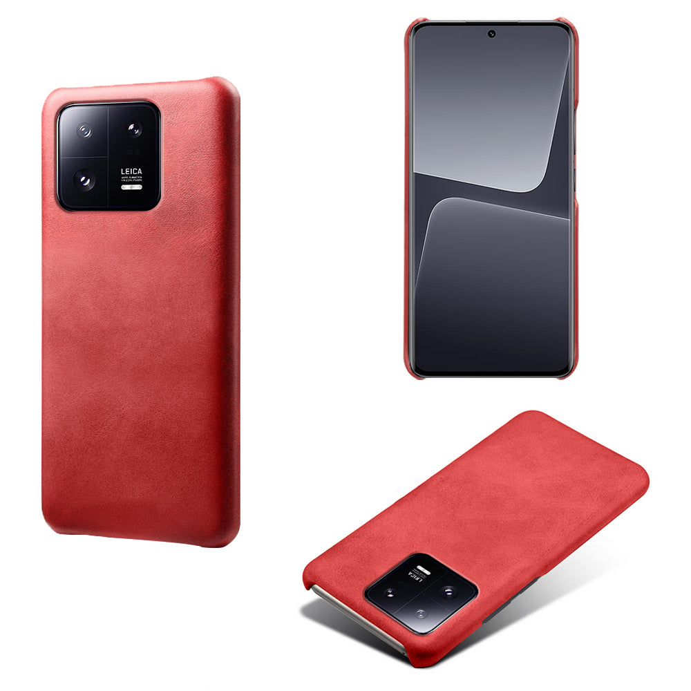 For Xiaomi 13 Pro 5G Calf Textured Cell Phone Cover Anti-fall PU Leather Coated PC Mobile Phone Case