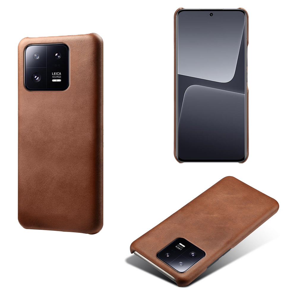For Xiaomi 13 Pro 5G Calf Textured Cell Phone Cover Anti-fall PU Leather Coated PC Mobile Phone Case