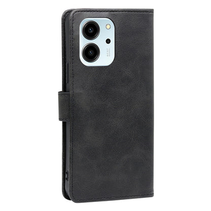 For Honor 80 SE 5G Drop-proof Calf Texture Phone Case PU Leather Flip Wallet Stand Magnetic Closure Cell Phone Cover
