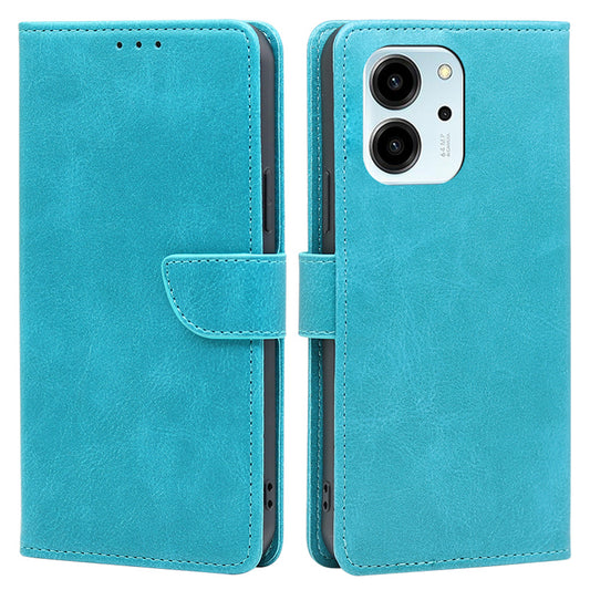 For Honor 80 SE 5G Drop-proof Calf Texture Phone Case PU Leather Flip Wallet Stand Magnetic Closure Cell Phone Cover